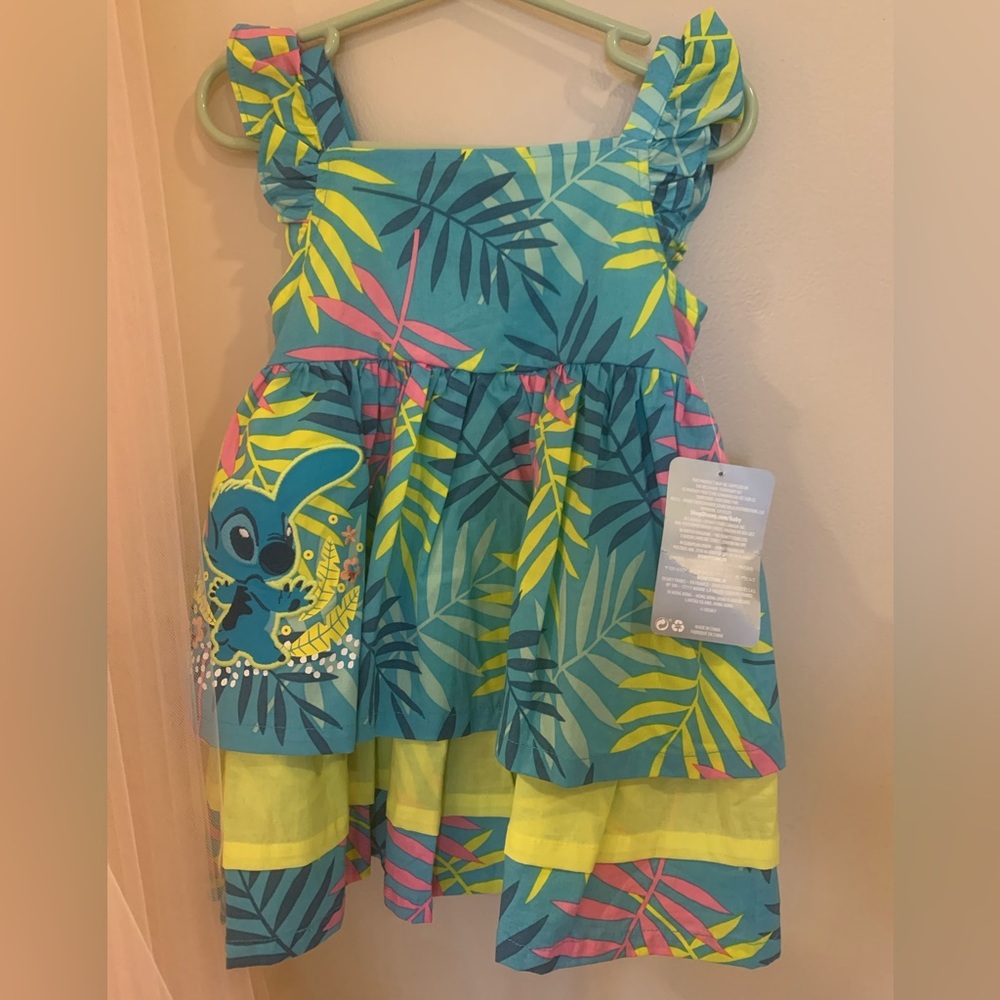 Disney store NWT Stitch floral ruffle dress 12-18 months
